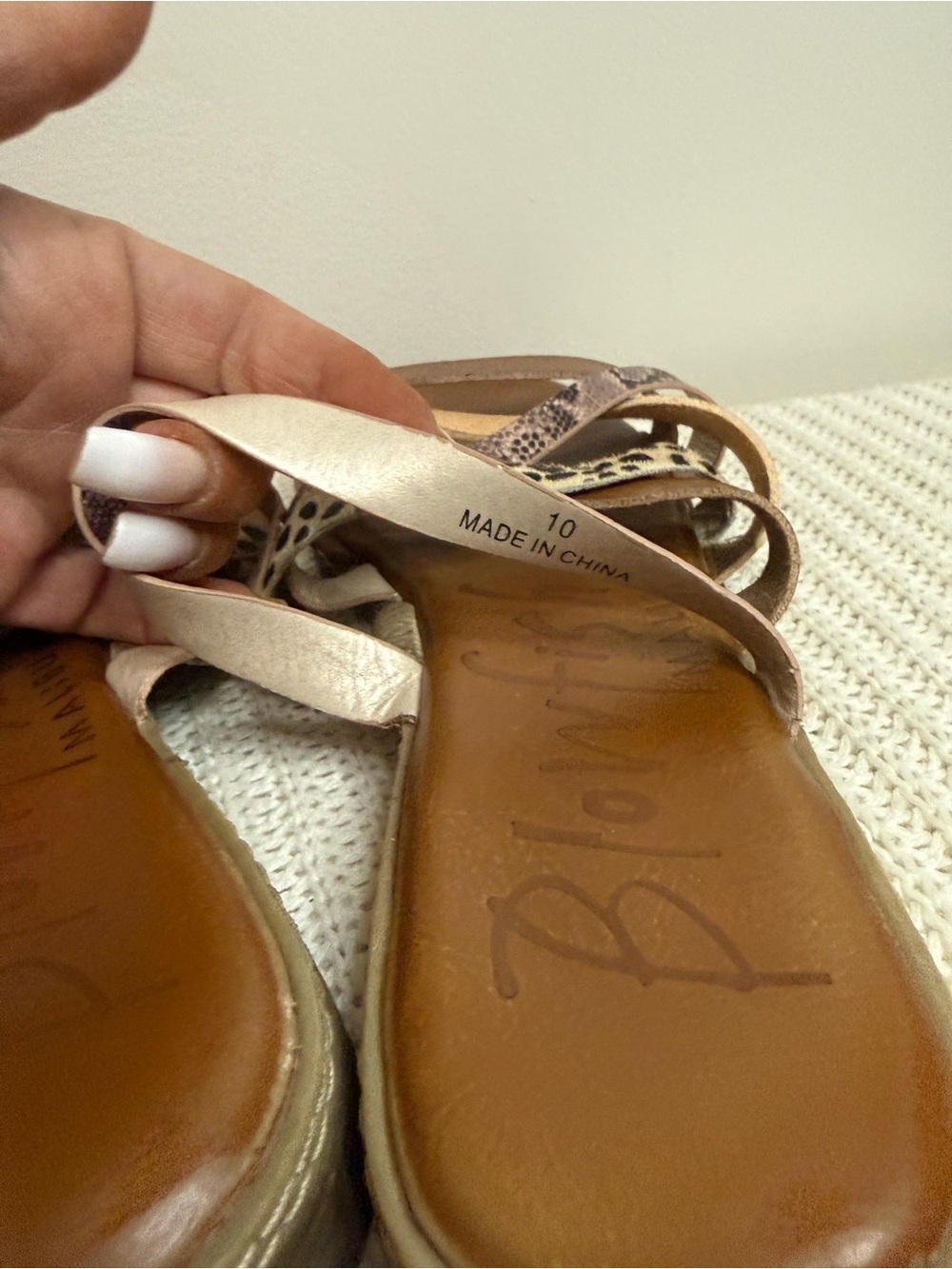 Blowfish Women’s Brown Multi-Strap Slide Sandals with Animal Print size 10 - Picture 7 of 9